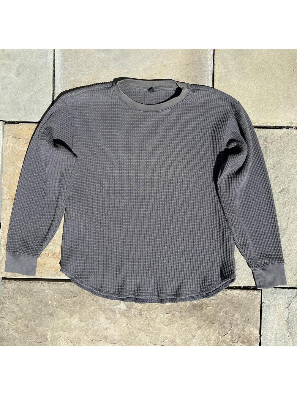 Grey Green Waffle Knit Thermal